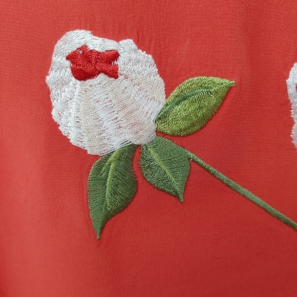 VINTAGE Dvf Floral Embroidered Silk Tunic Size 1x - Picture 6 of 15